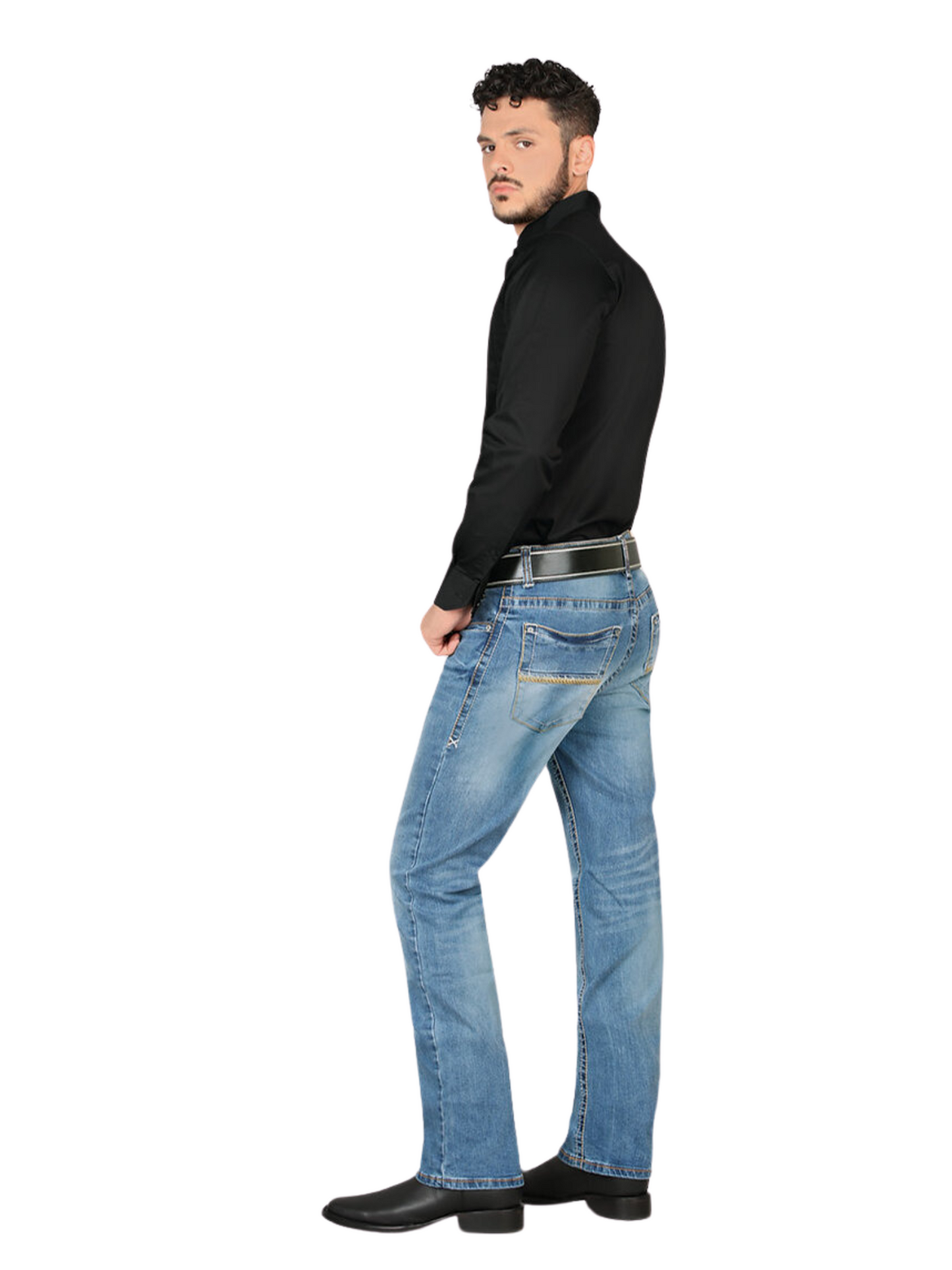 Pantalon Vaquero de Mezclilla Stretch Boot Cut para Hombre 'Montero' - ID: 4627 Pantalones de Vaquero Montero 