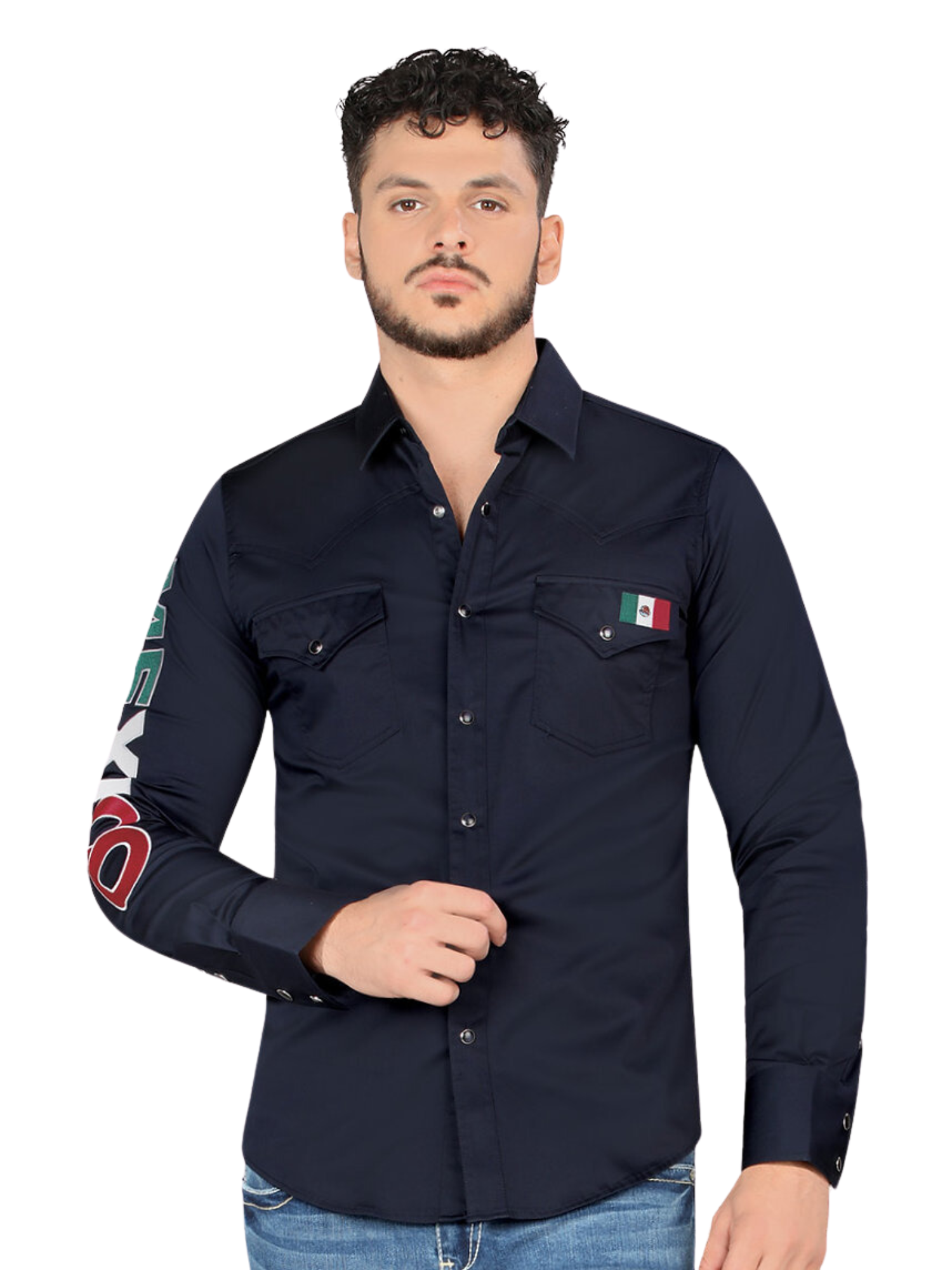 mexican dress shirt Long Sleeve Mexican Cowboy Shirt with Snaps