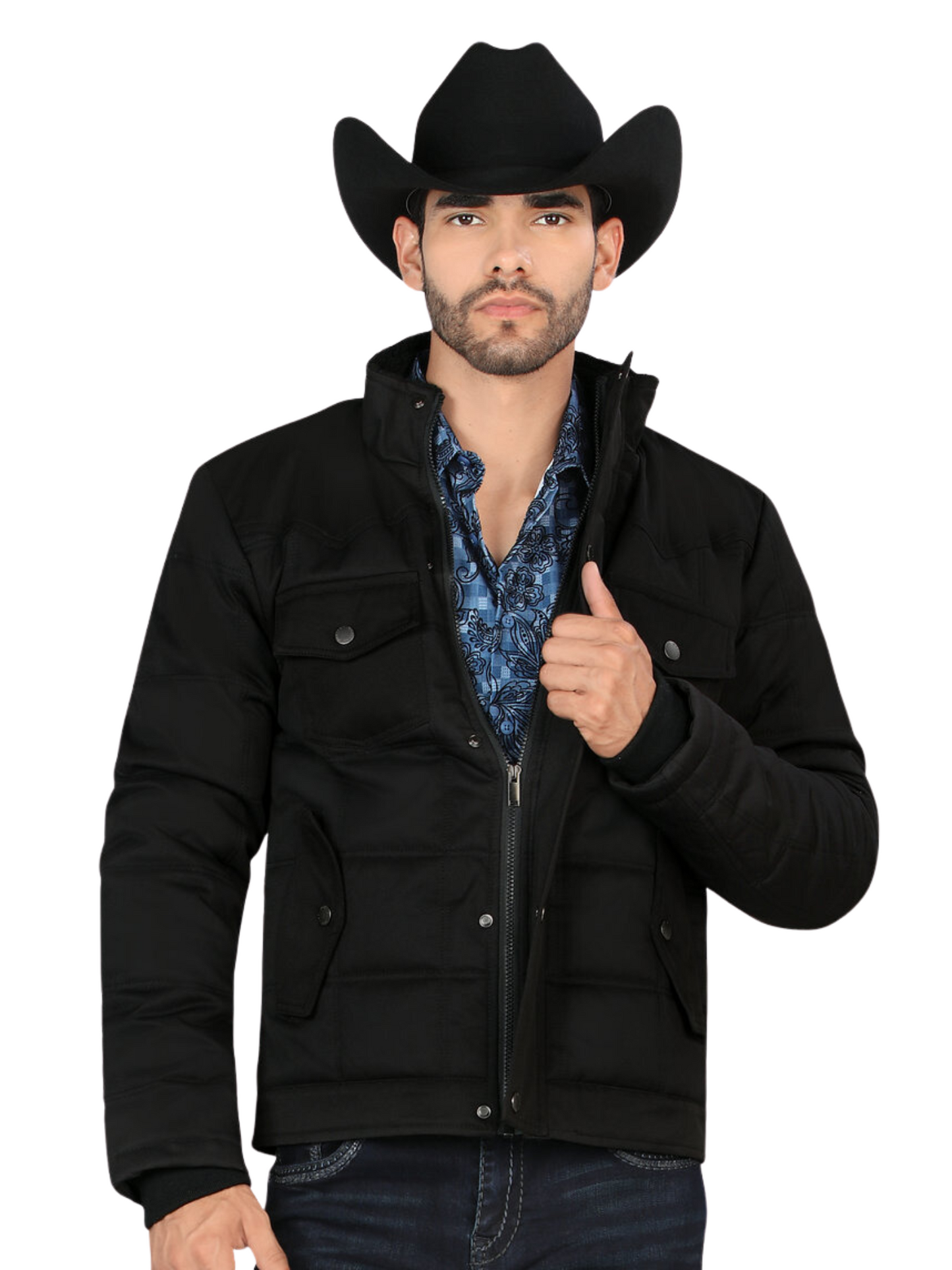 Chamarra Casual Termica de Forro Afelpado (Tipo Borrego) para Hombre 'Montero' - ID: 0894 Chamarras Termicas Montero Black