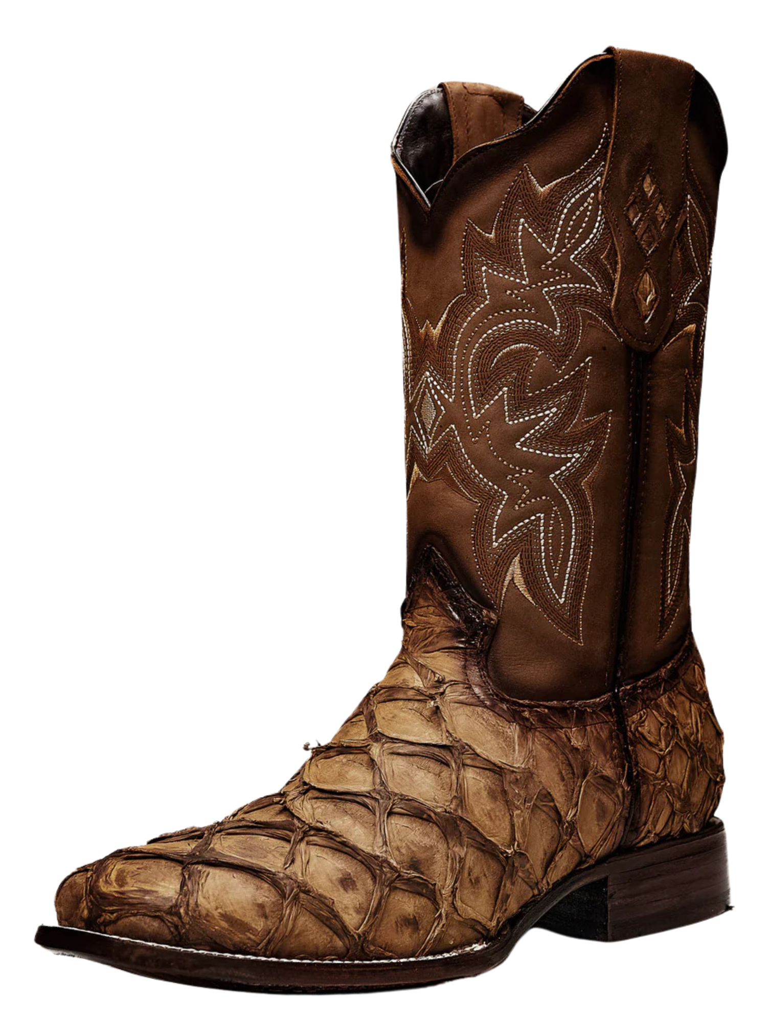 Botas Vaqueras Rodeo Exoticas de Pirarucu Fish Original para Hombre 'Rodeo Cartie' - ID: 761OR Botas Monster Fish Original Rodeo Cartie Orix