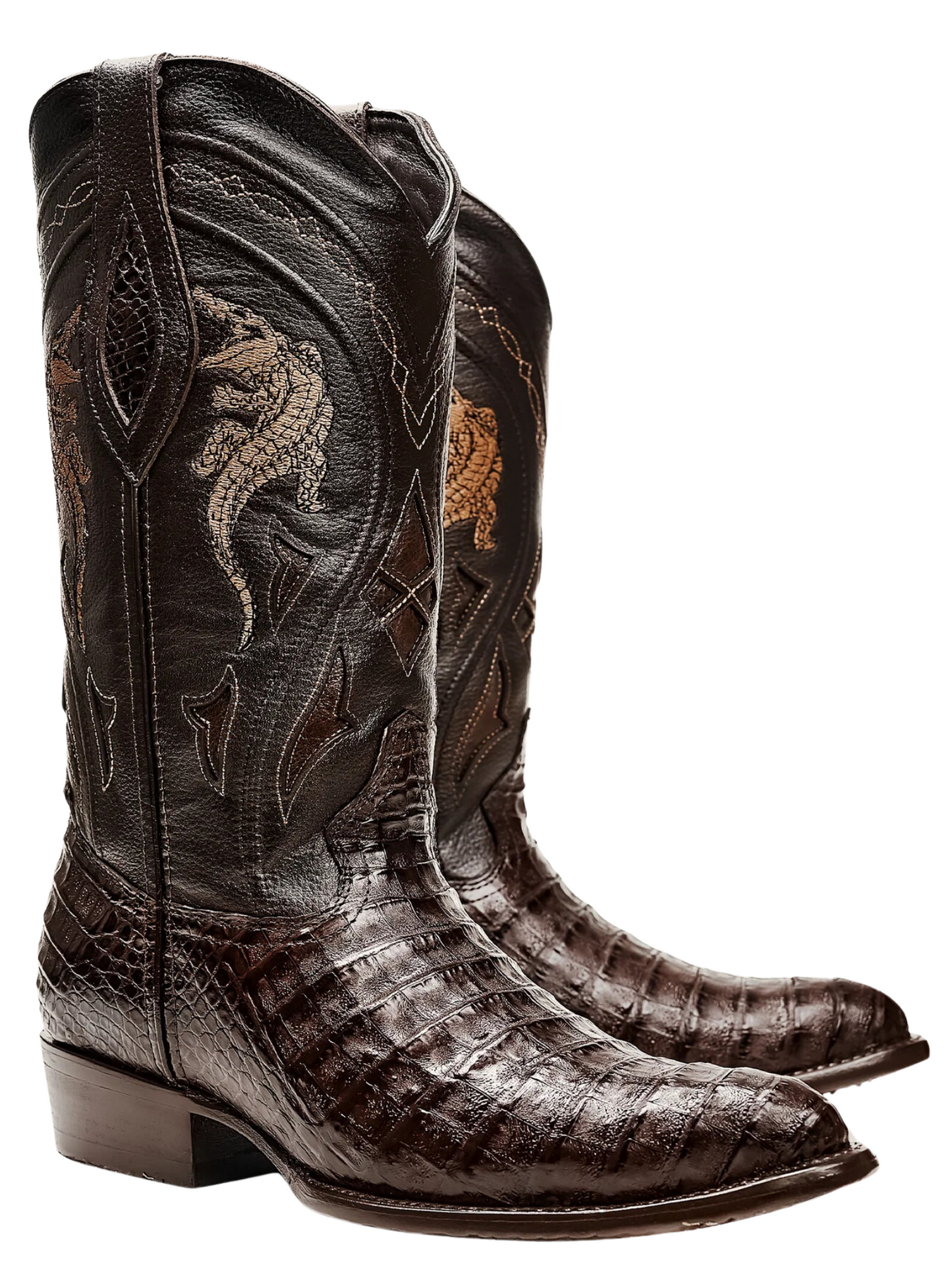 Botas Vaqueras Exoticas de Caiman Belly Original para Hombre 'Rodeo Cartie' - ID: 908CA Botas Caiman Original Rodeo Cartie 