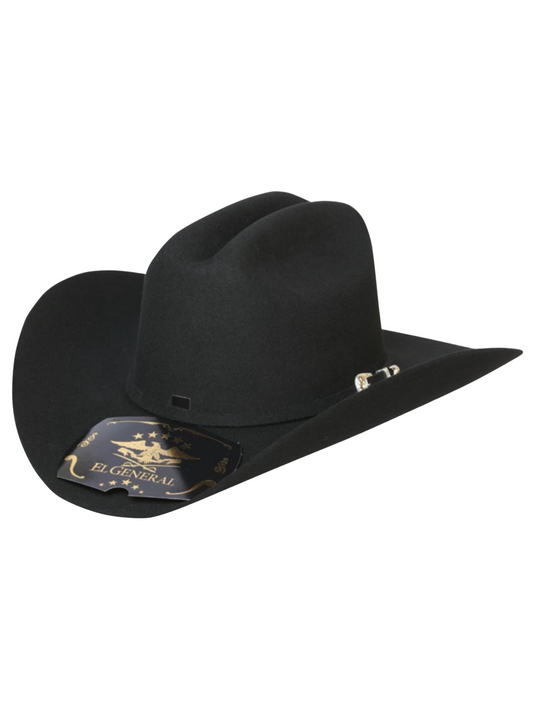 Texana Horma Joan Sebastian 50X Lana para Hombre 'El General' - ID: 25650 Cowboy Hat El General Negro