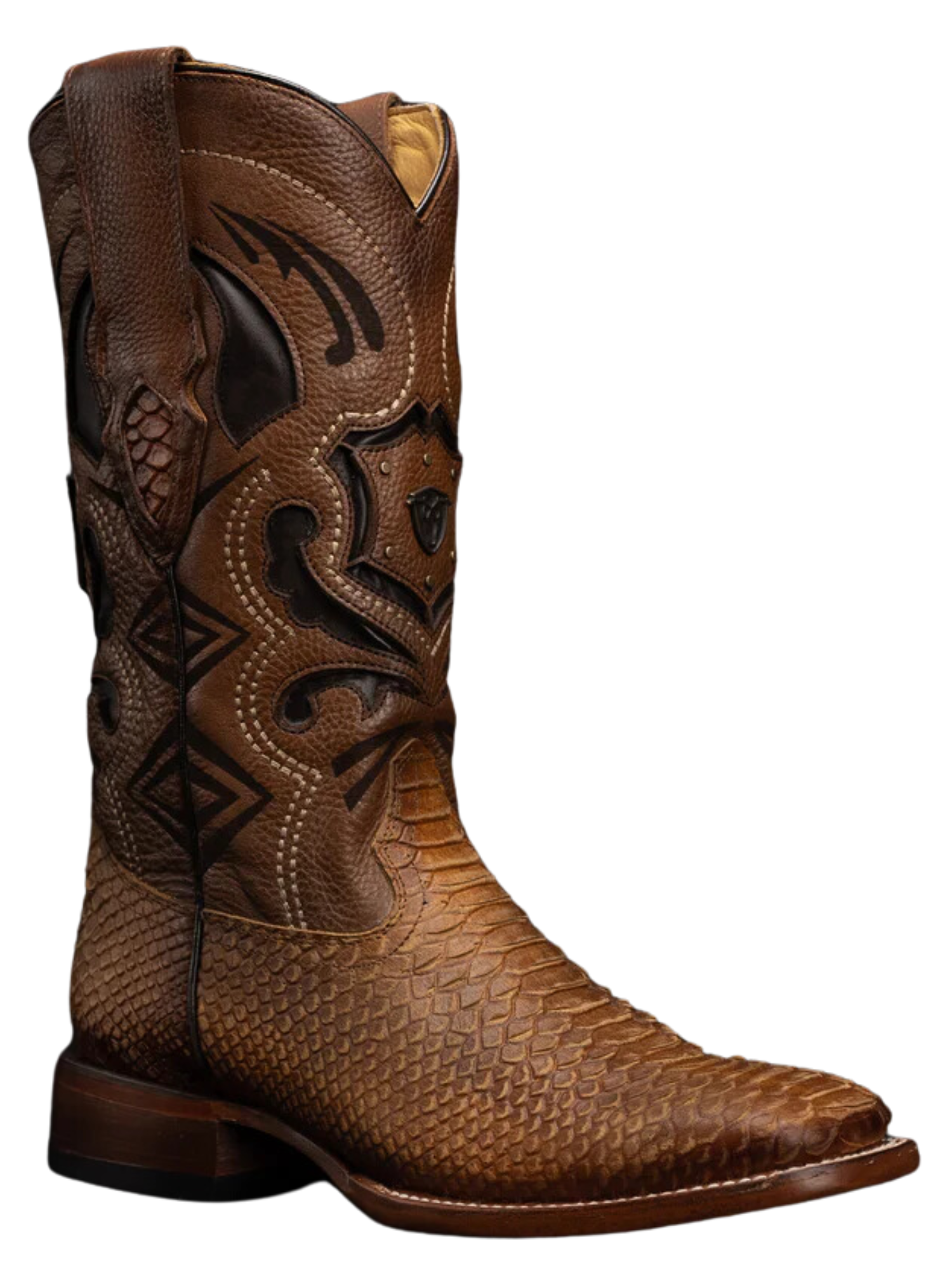 Botas Vaqueras Rodeo de Mamba Python Grabado en Piel Genuina para Hombre 'Rodeo Cartie' - ID: RC-MAM-AU Botas Python Print Rodeo Cartie 