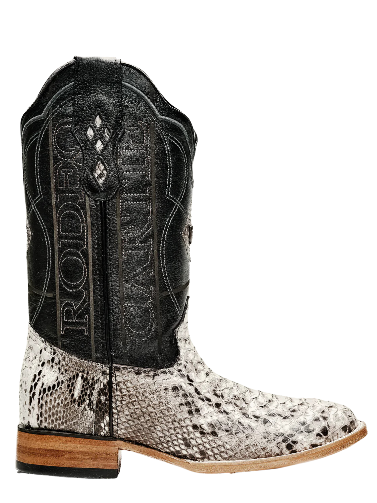 Botas Vaqueras Rodeo Exoticas de Python Original para Hombre 'Rodeo Cartie' - ID: RC-PYT-NA Botas Python Original Rodeo Cartie 