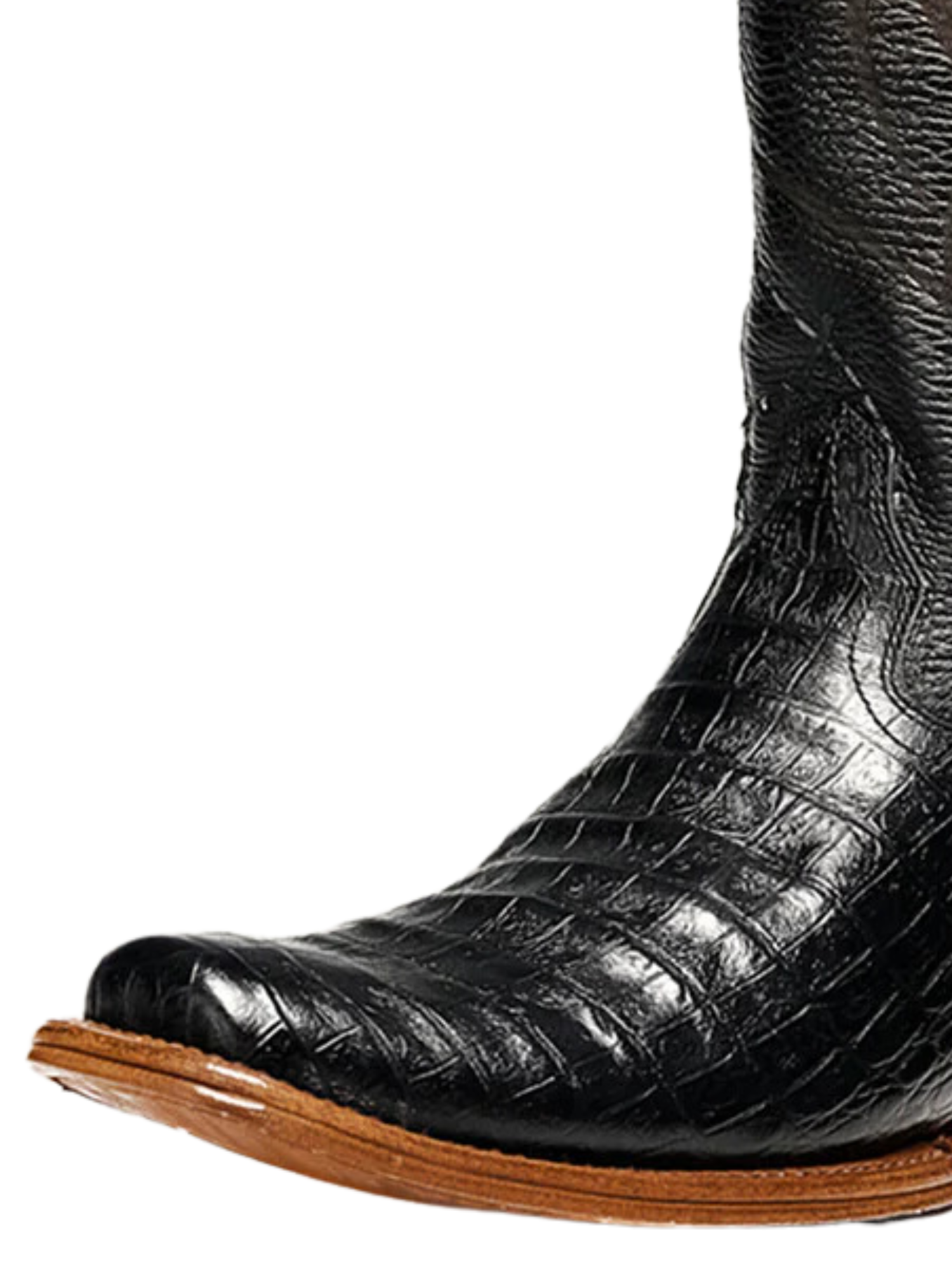 Botas Vaqueras Denver de Caiman Grabado en Piel Genuina para Hombre 'Rodeo Cartie' - ID: RC-DEN-NE Botas Caiman Print Rodeo Cartie 