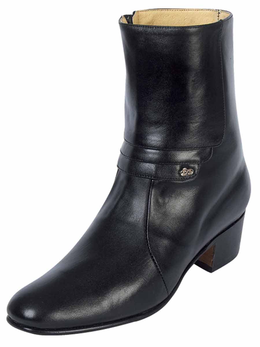 Classic Dress Ankle Boots with Goat Leather Closure for Men 'El Besserro' - Men's Goat Leather Side Zipper Classic Dress Boots 'El Besserro' - ID: 199
