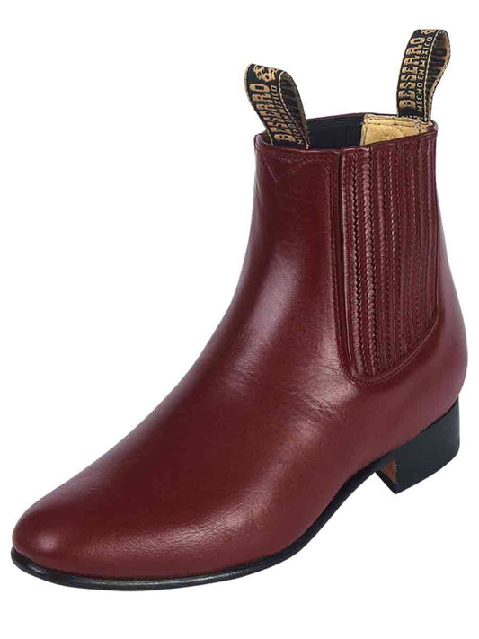 Botines Charros Clasicos de Piel Genuina para Hombre 'El Besserro' - Men's Genuine Leather Classic Pull-On Chelsea Ankle Boots 'El Besserro' - ID: 202