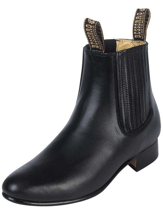 Botines Charros Clasicos de Piel Genuina para Hombre 'El Besserro' - Men's Genuine Leather Classic Pull-On Chelsea Ankle Boots 'El Besserro' - ID: 207