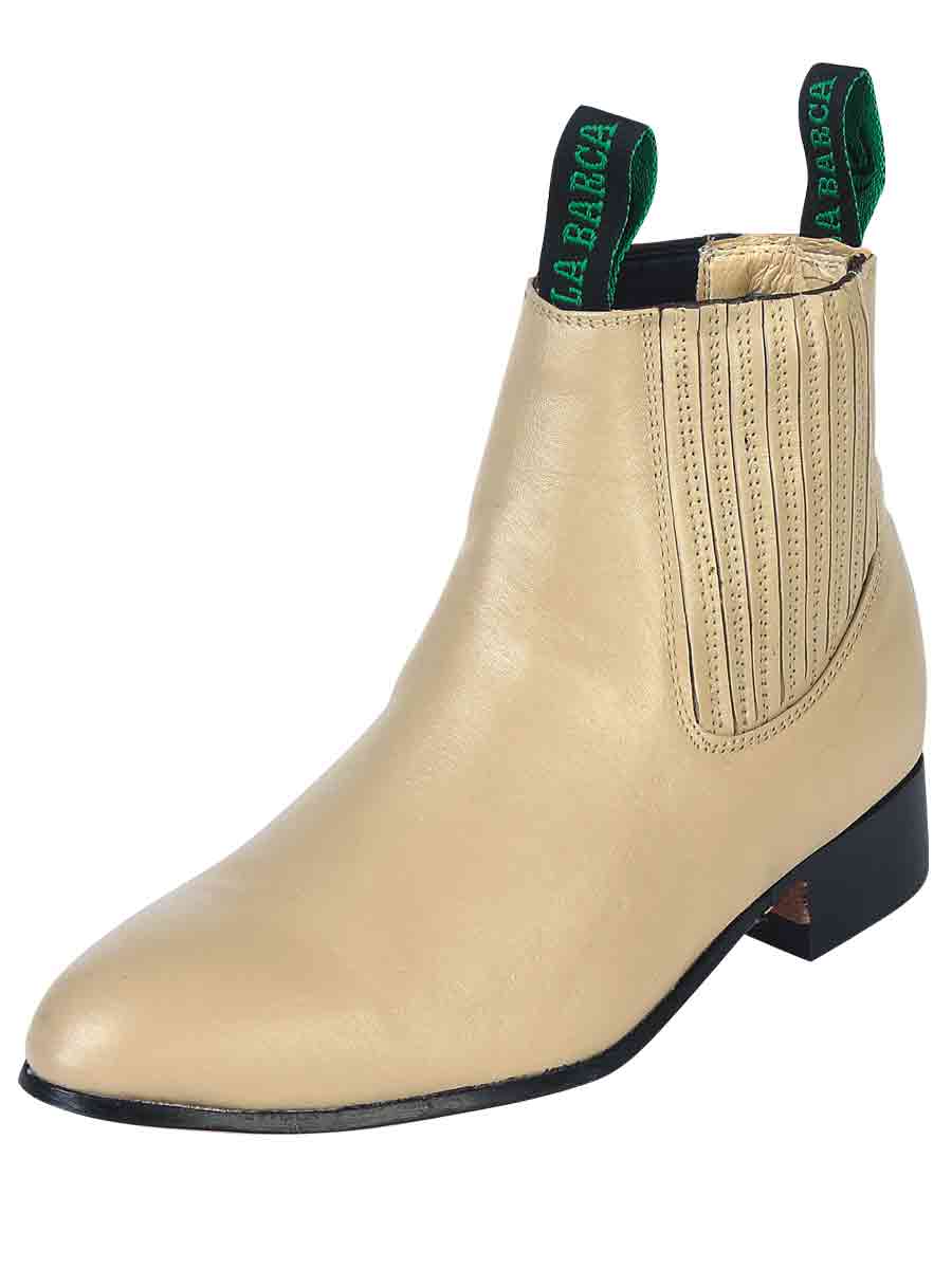 Botines Charros Clasicos de Piel Genuina para Hombre 'La Barca' - Men's Genuine Leather Classic Pull-On Chelsea Ankle Boots 'La Barca' - ID: 223