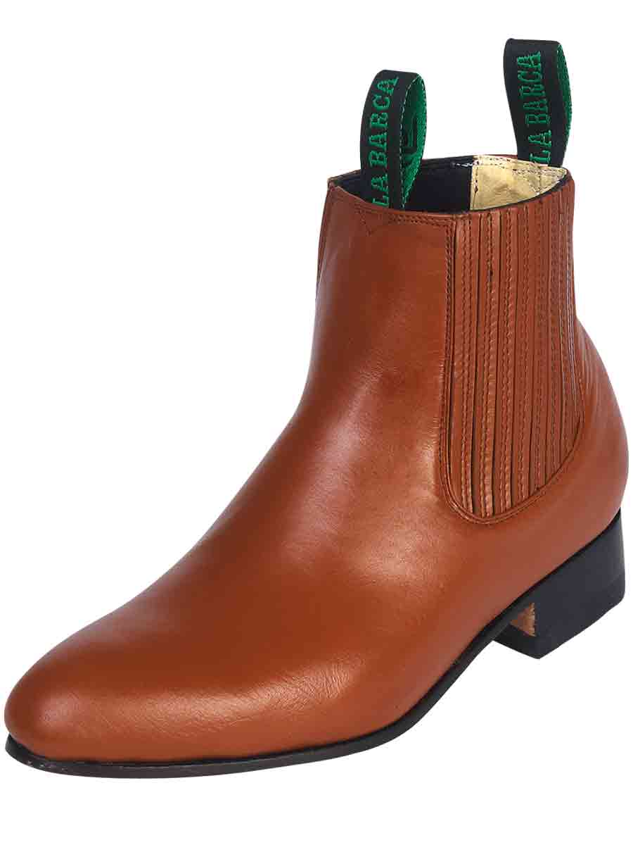 Botines Charros Clasicos de Piel Genuina para Hombre 'La Barca' - Men's Genuine Leather Classic Pull-On Chelsea Ankle Boots 'La Barca' - ID: 226
