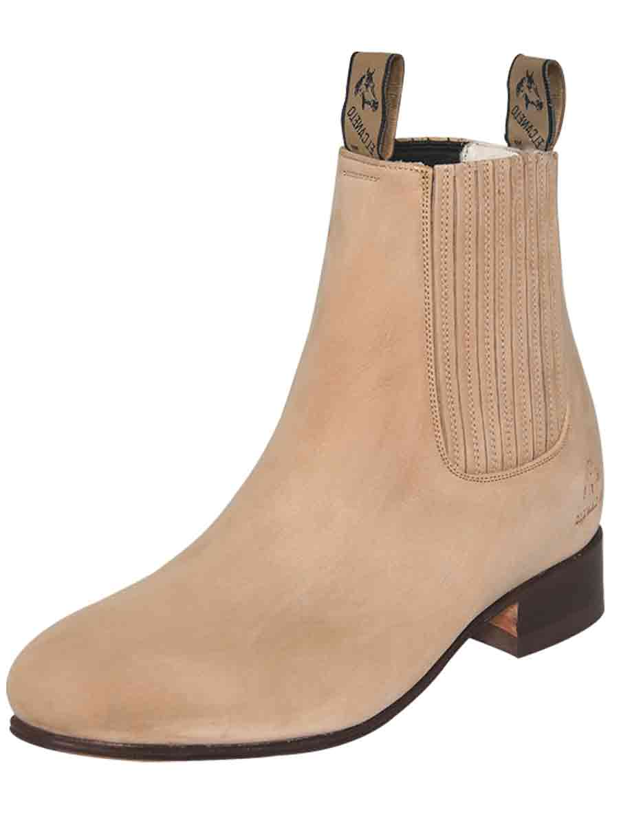 Classic Nubuck Leather Charros Ankle Boots for Men 'El Canelo' - ID: 228 Ankle Boots El Canelo