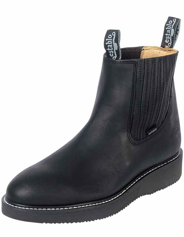 Botines de Trabajo Pull-On con Punta Suave de Piel Genuina para Hombre 'Establo' - Men's Genuine Leather Pull-On Soft Toe Chelsea Work Boots 'Establo' - ID: 320