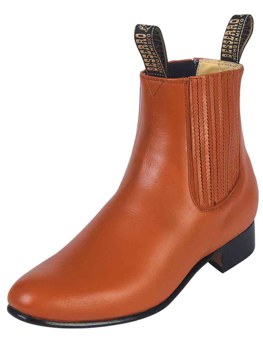 Botines Charros Clasicos de Piel Genuina para Hombre 'El Besserro' - Men's Genuine Leather Classic Pull-On Chelsea Ankle Boots 'El Besserro' - ID: 1910