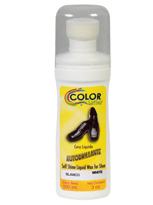 Limpiador de Calzado Cera Liquida Autobrillante Color Blanco, 100 ml 'Color Latino' - ID: 19768