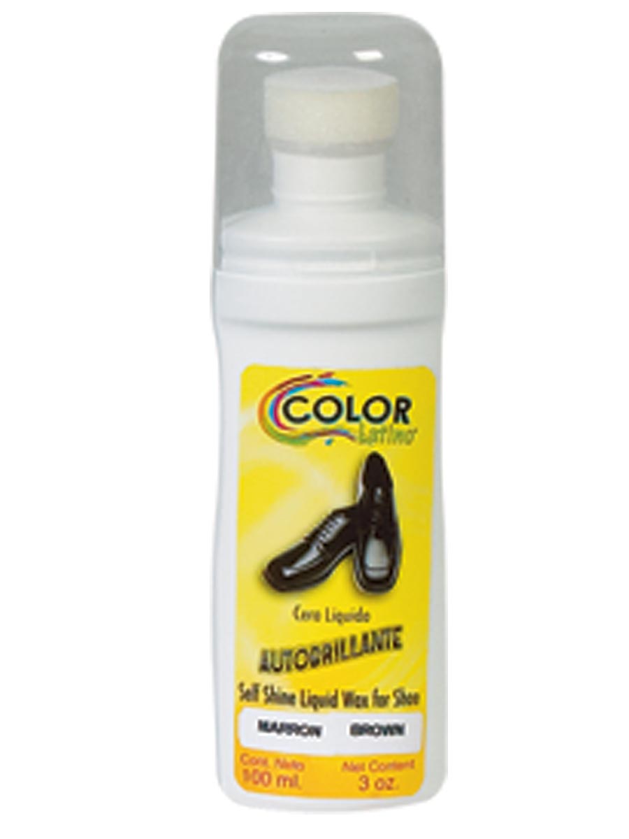 Limpiador de Calzado Cera Liquida Autobrillante Color Marron, 100 ml 'Color Latino' - ID: 19769