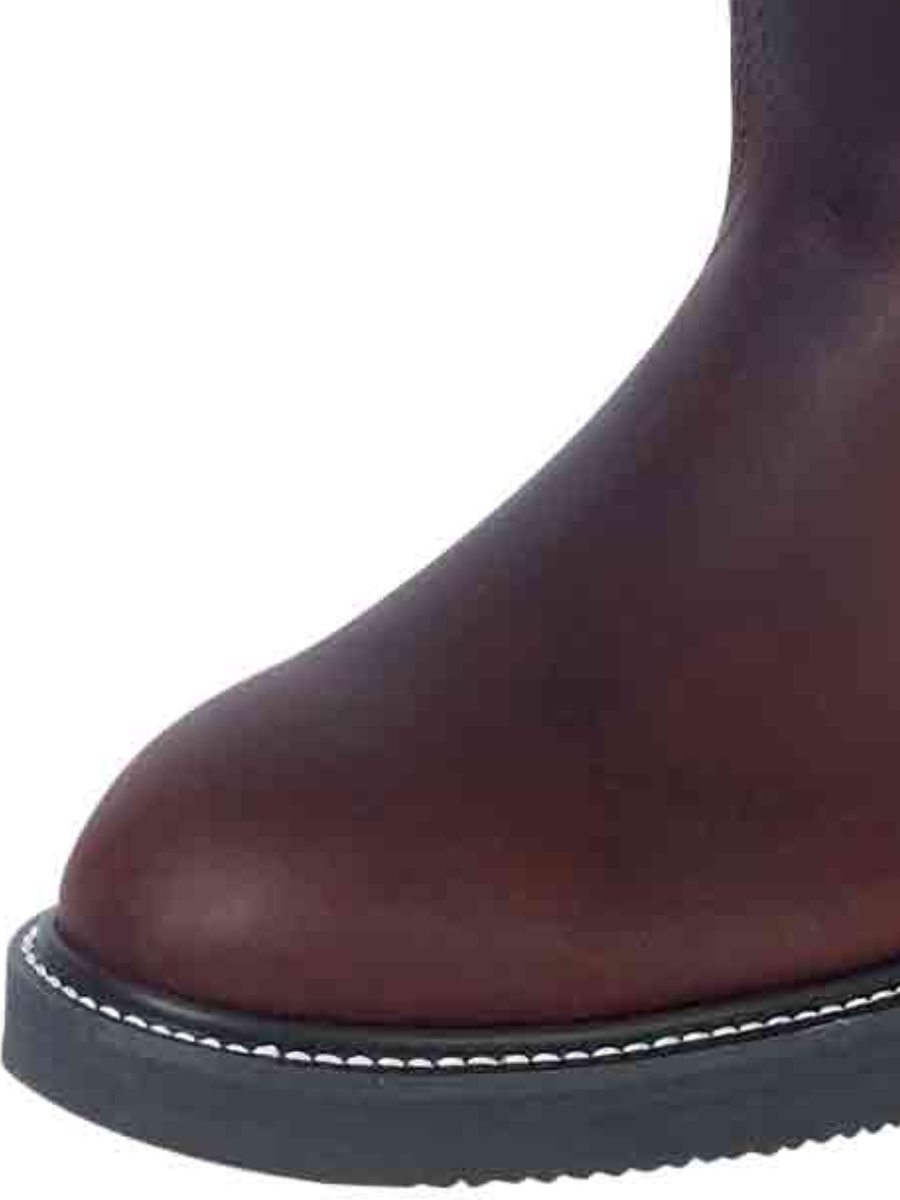 Pull-On Tube Work Boots with Soft Genuine Leather Tip for Men 'Stable' - ID: 24962