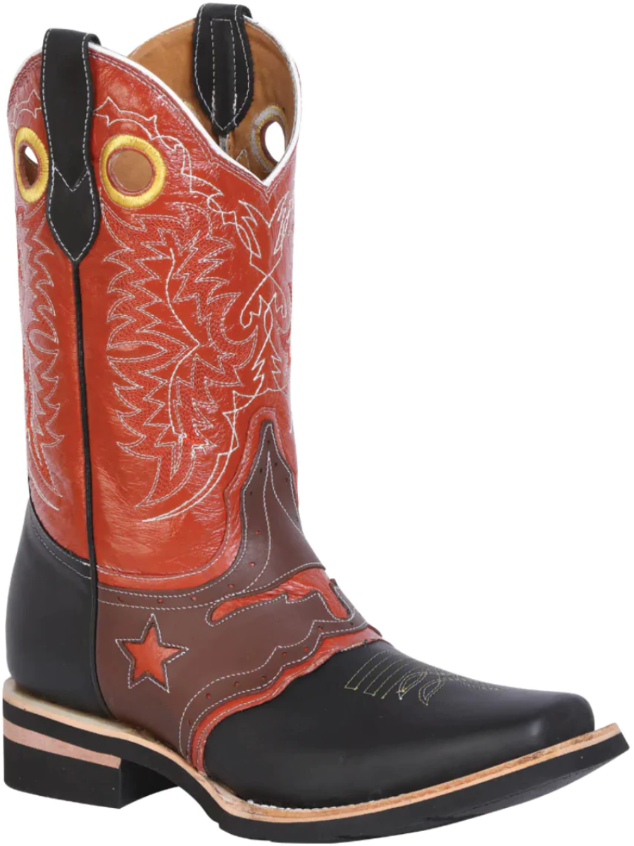 Rodeo Cowboy Boots with Genuine Leather Mask for Men 'El General' - ID: 33305