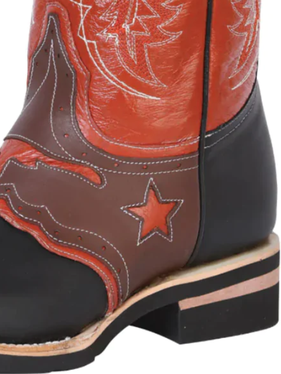 Botas Vaqueras Rodeo con Antifaz de Piel Genuina para Hombre 'El General' - ID: 33305 Cowboy Boots El General 