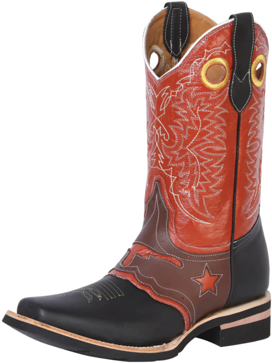 Rodeo Cowboy Boots with Genuine Leather Mask for Men 'El General' - ID: 33305 Cowboy Boots El General Black