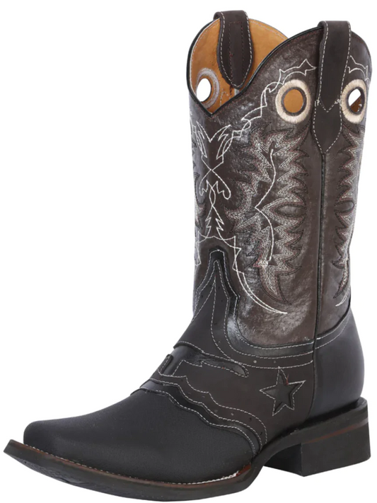 Rodeo Cowboy Boots with Genuine Leather Mask for Men 'El General' - ID: 33308 Cowboy Boots El General Black