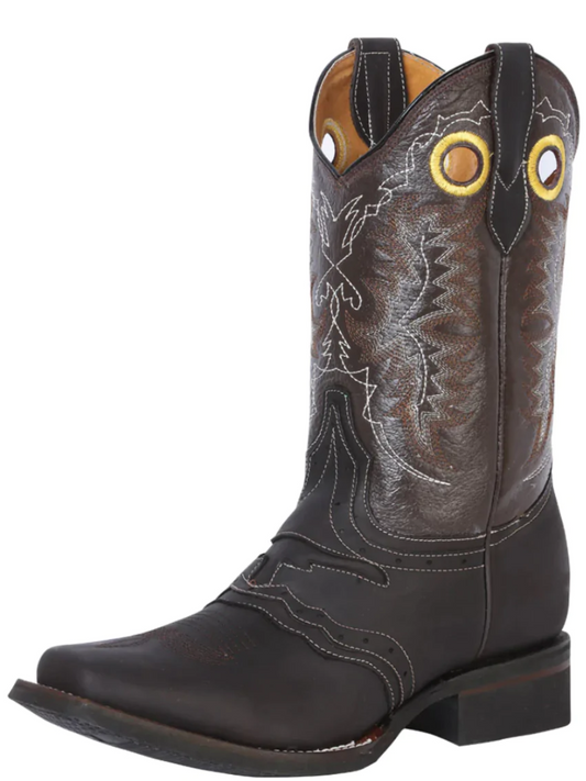 Rodeo Cowboy Boots with Genuine Leather Mask for Men 'El General' - ID: 33311 Cowboy Boots El General Choco