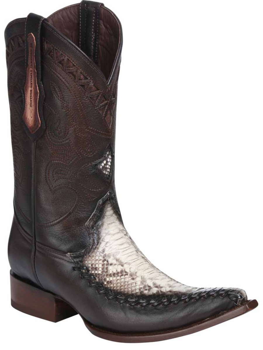 Exotic Python Garment Original Cowboy Boots for Men 'El General' - ID: 34418