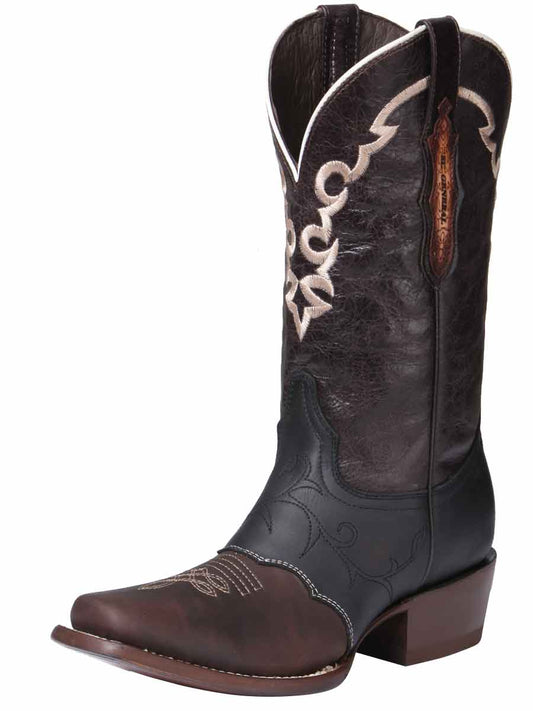 Botas Vaqueras Rodeo con Antifaz de Piel Genuina para Mujer 'El General' - Women's Genuine Leather Saddle Western Cowgirl Boots 'El General' - ID: 34507