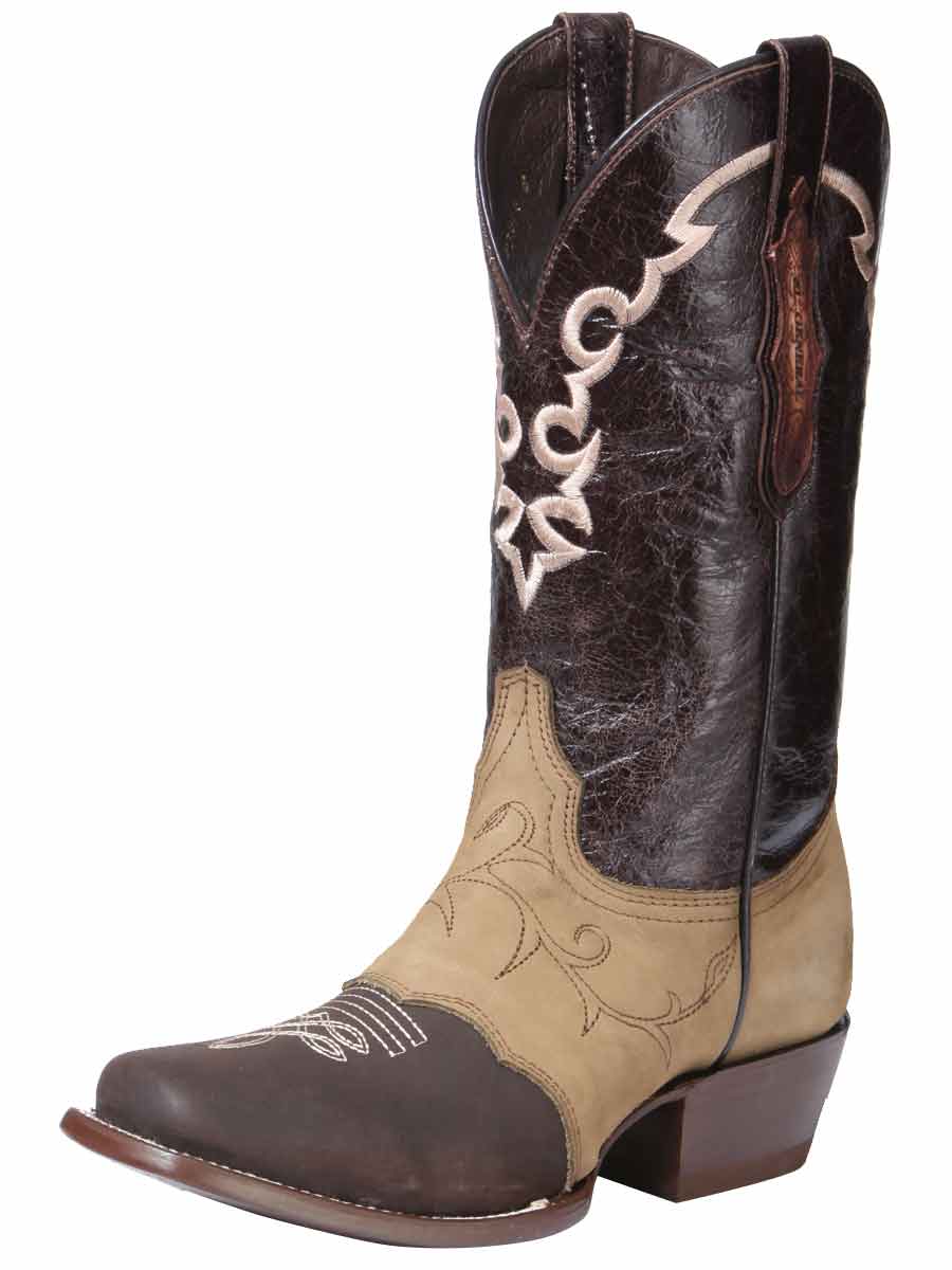 Botas Vaqueras Rodeo con Antifaz de Piel Genuina para Mujer 'El General' - Women's Genuine Leather Saddle Western Cowgirl Boots 'El General' - ID: 34509