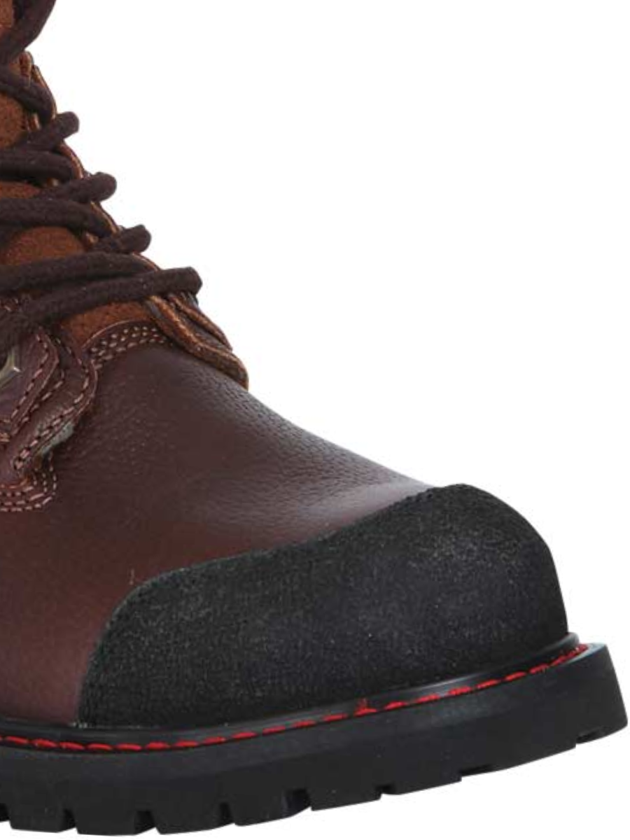 Genuine Leather Steel Toe Lace-up Work Boots for Men 'Procliff' - ID: 35217