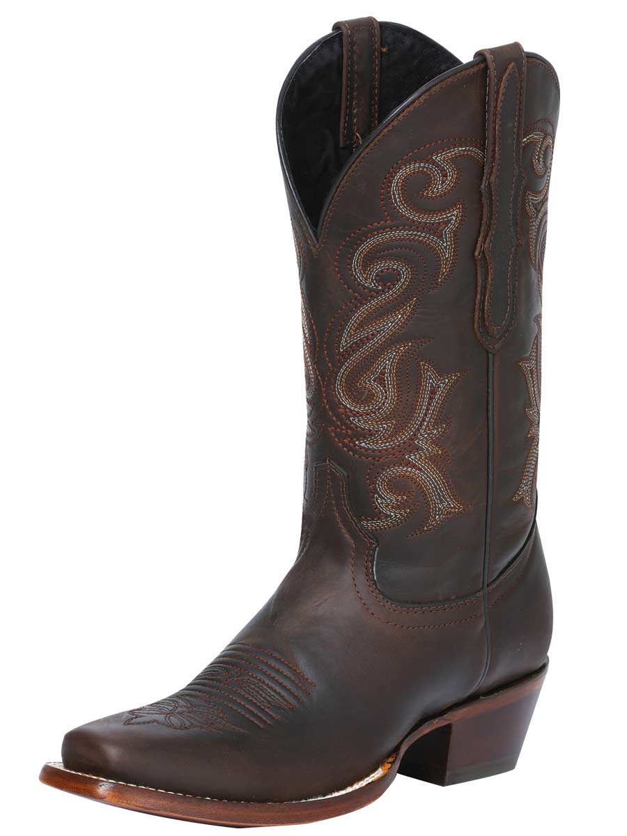 Classic Nubuck Leather Rodeo Cowboy Boots for Women 'El General' - Women's Nubuck Leather Classic Western Cowgirl Boots 'El General' - ID: 40661