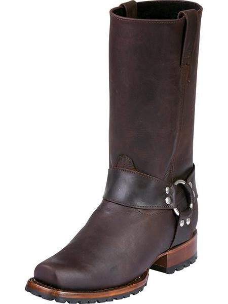 Classic Biker Boots with Genuine Leather Harness for Men 'El General' - ID: 40673