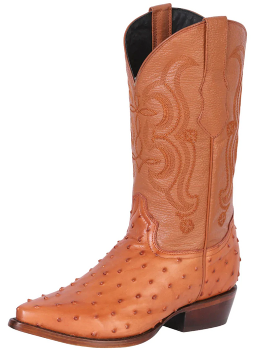 Cowboy Boots Imitation Ostrich Engraving in Cow Leather for Men 'The Lord of the Skies' - ID: 40835