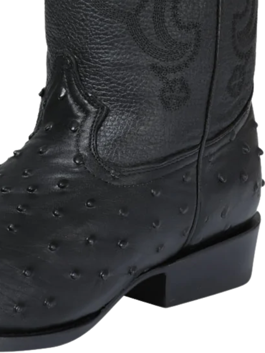 Cowboy Boots Imitation Ostrich Engraving in Cow Leather for Men 'The Lord of the Skies' - ID: 40848