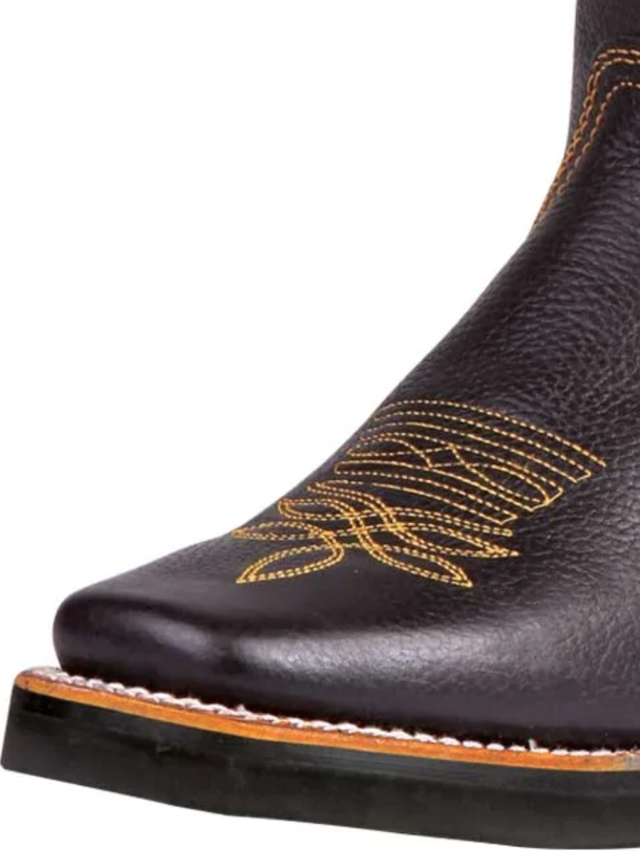 Classic Genuine Leather Rodeo Cowboy Boots for Men 'Buffalo & Bull' - ID: 40946