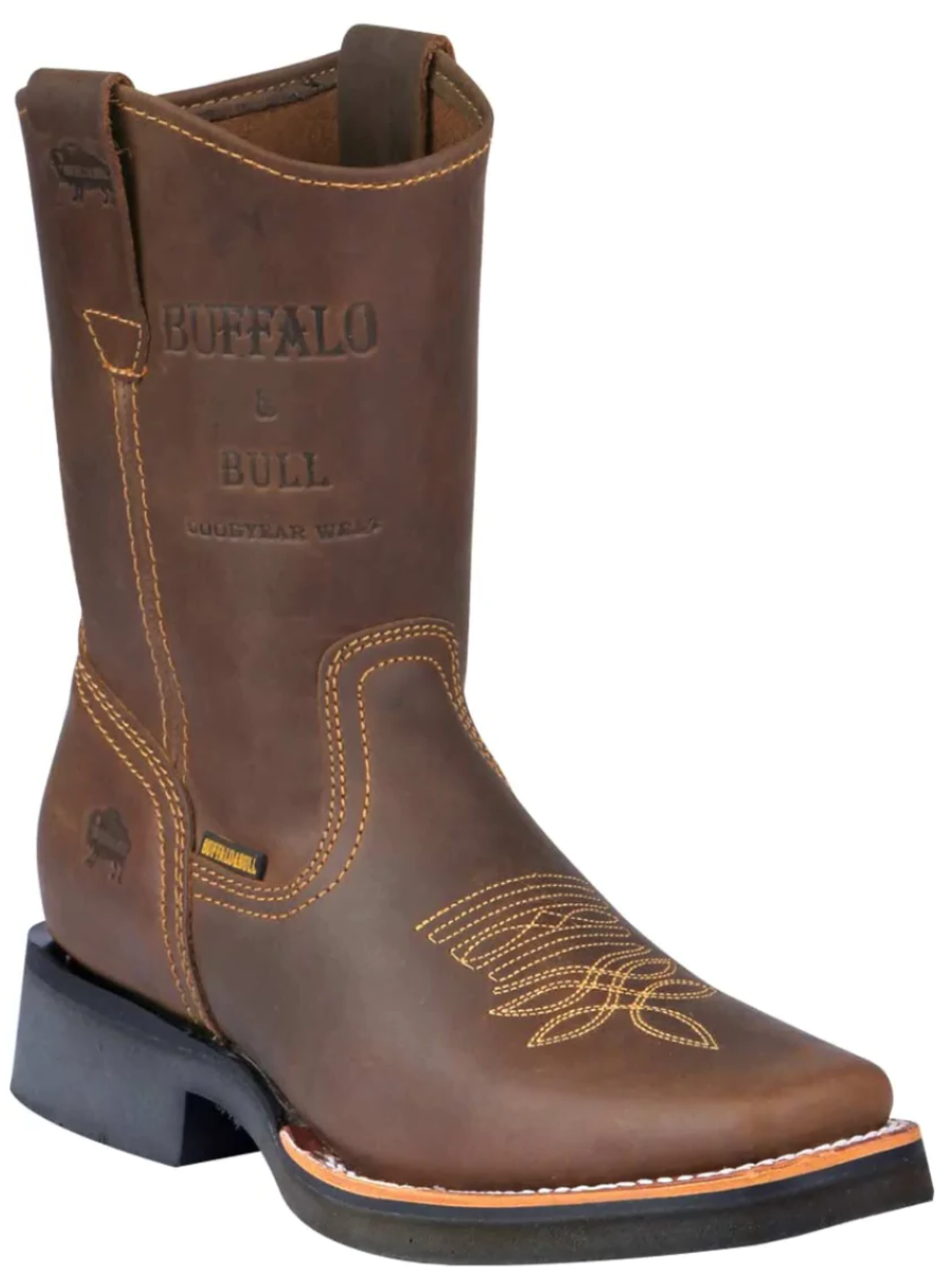 Classic Genuine Leather Rodeo Cowboy Boots for Men 'El General' - ID: 40948