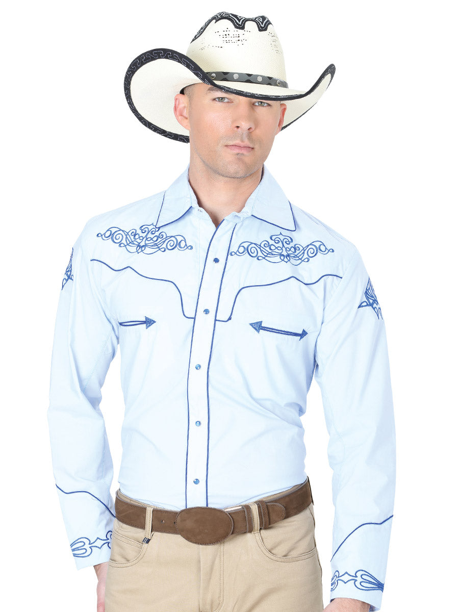 Embroidered Long Sleeve Denim Shirt - Western Shirt – Don Max Western