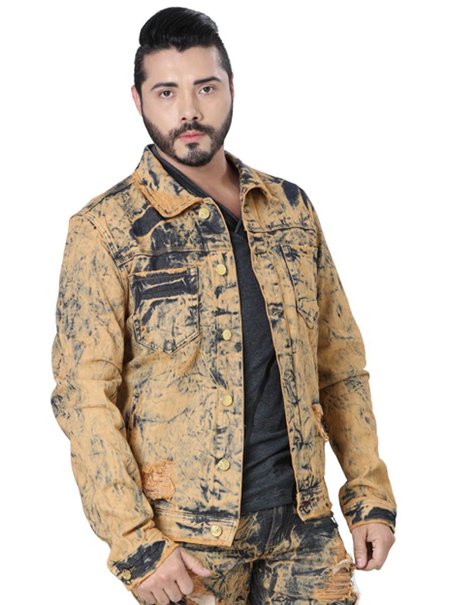 Kakhi Indigo Casual Jacket for Men 'Centenario' - ID: 41197