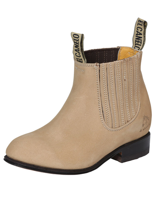 Kids - Classic Nubuck Leather Charros Ankle Boots for Children 'El Canelo' - ID: 41420 Chelsea Boots El Canelo Arena