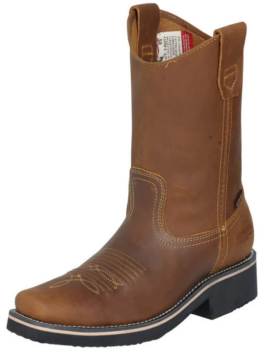 Men's Genuine Leather Soft Toe Pull-On Tube Rodeo Work Boots 'Establo' - ID: 41530 Work Boots Establo Mango