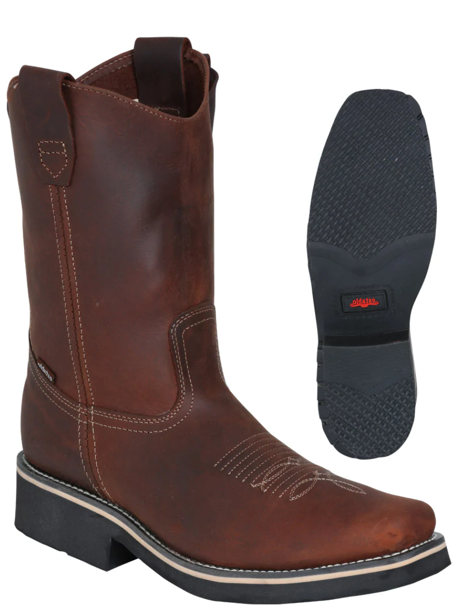 Work Boots Rodeo Pull-On Tube with Genuine Leather Soft Tip for Men 'Stable' - ID: 41531