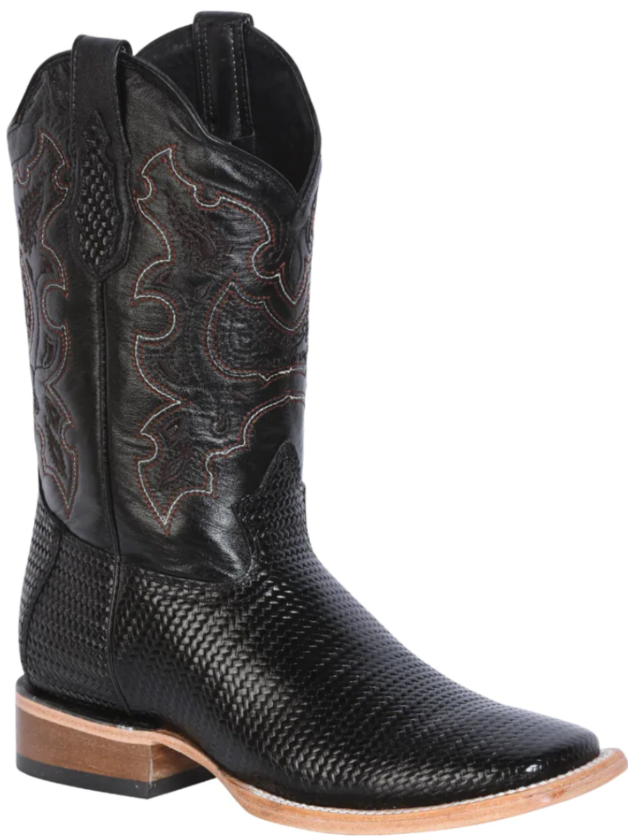 Botas Vaqueras Rodeo Clasicas de Piel Grabado Tejido para Hombre 'El General' - ID: 41790 Cowboy Boots El General 