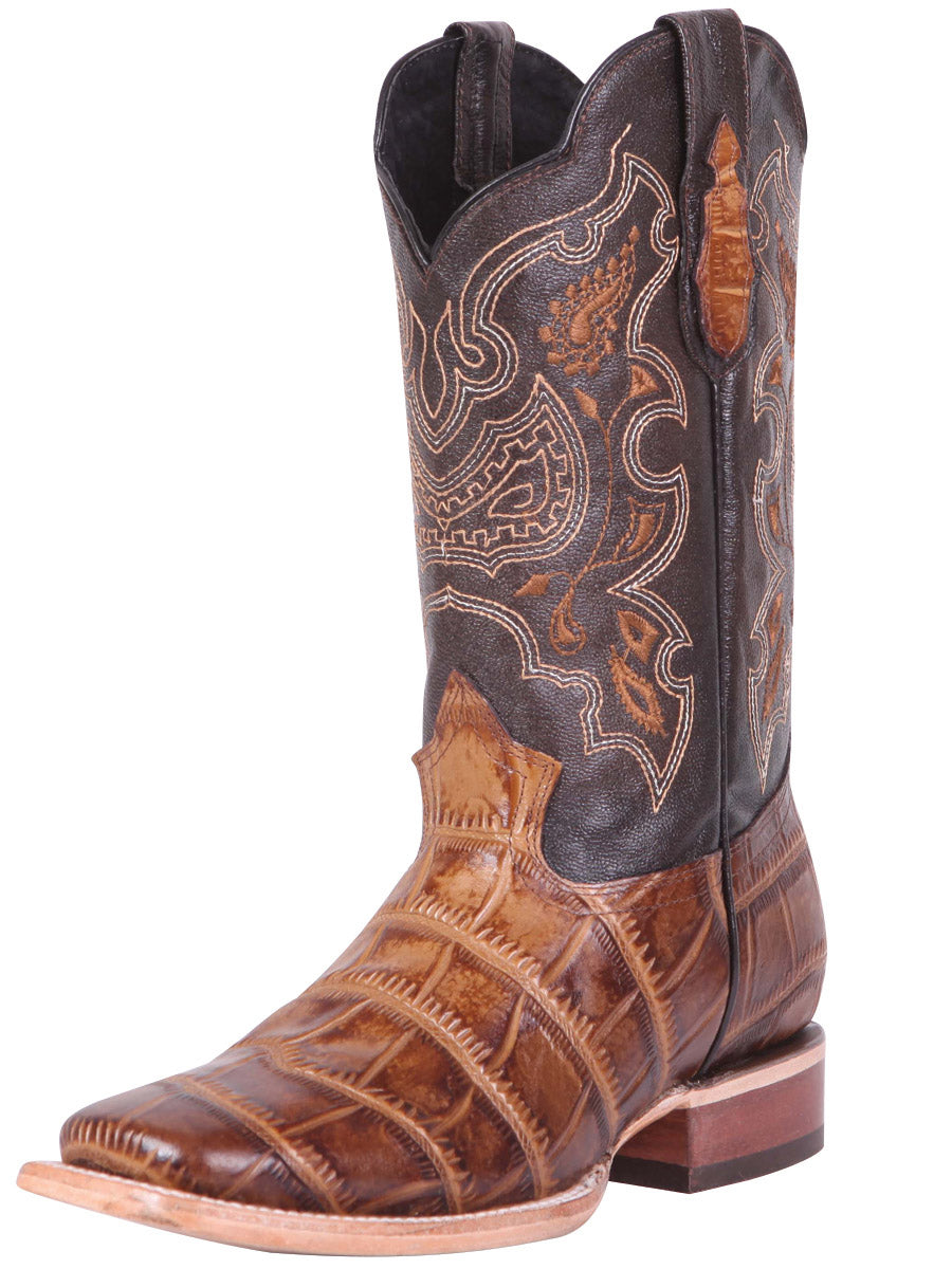 Botas Vaqueras Rodeo Imitacion de Cocodrilo Grabado en Piel Vacuno para Hombre 'El General' - Men's Crocodile Print Cow Leather Western Cowboy Boots 'El General' - ID: 41794
