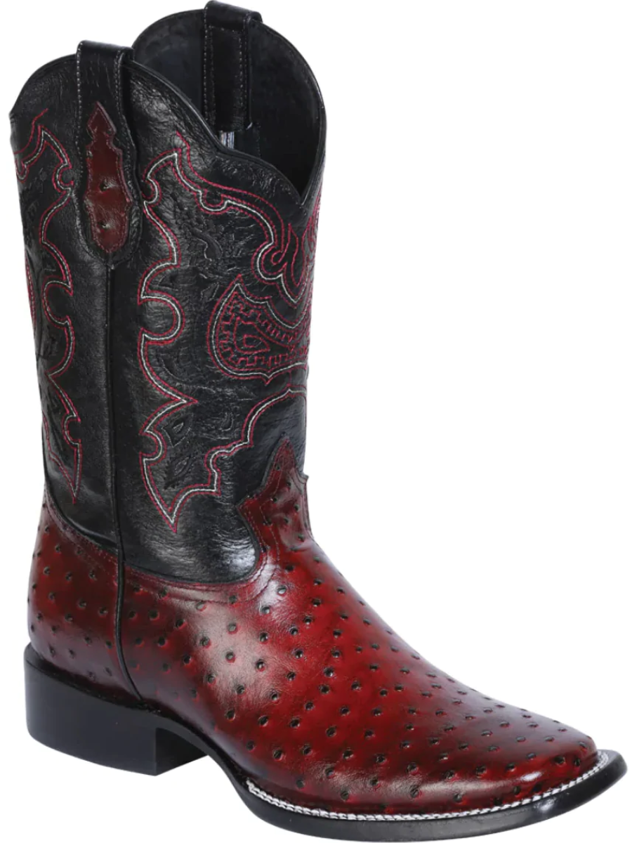 Cowboy Boots Rodeo Imitation Ostrich Engraving in Cow Leather for Men 'El General' - ID: 41901