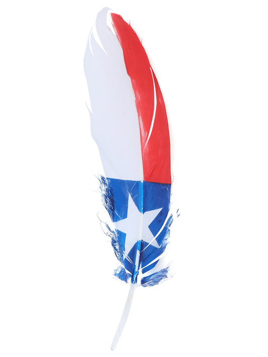 Pluma para Sombrero de Bandera de Texas Pintada a Mano de Ave Real 'El General' - ID: 42039 Plumas de Sombrero El General Multicolor