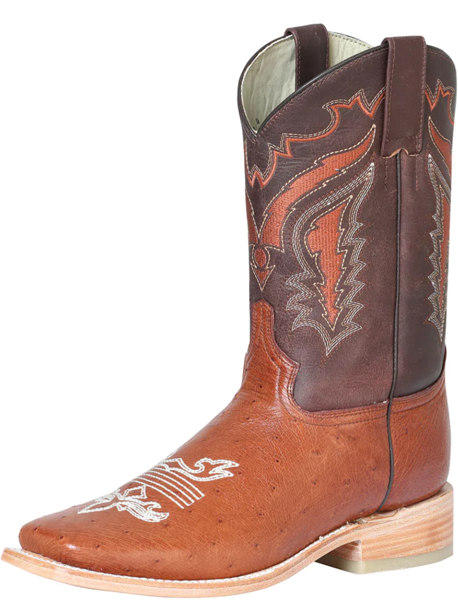Original Ostrich Belly Exotic Rodeo Cowboy Boots for Men '100 Years' - ID: 42155