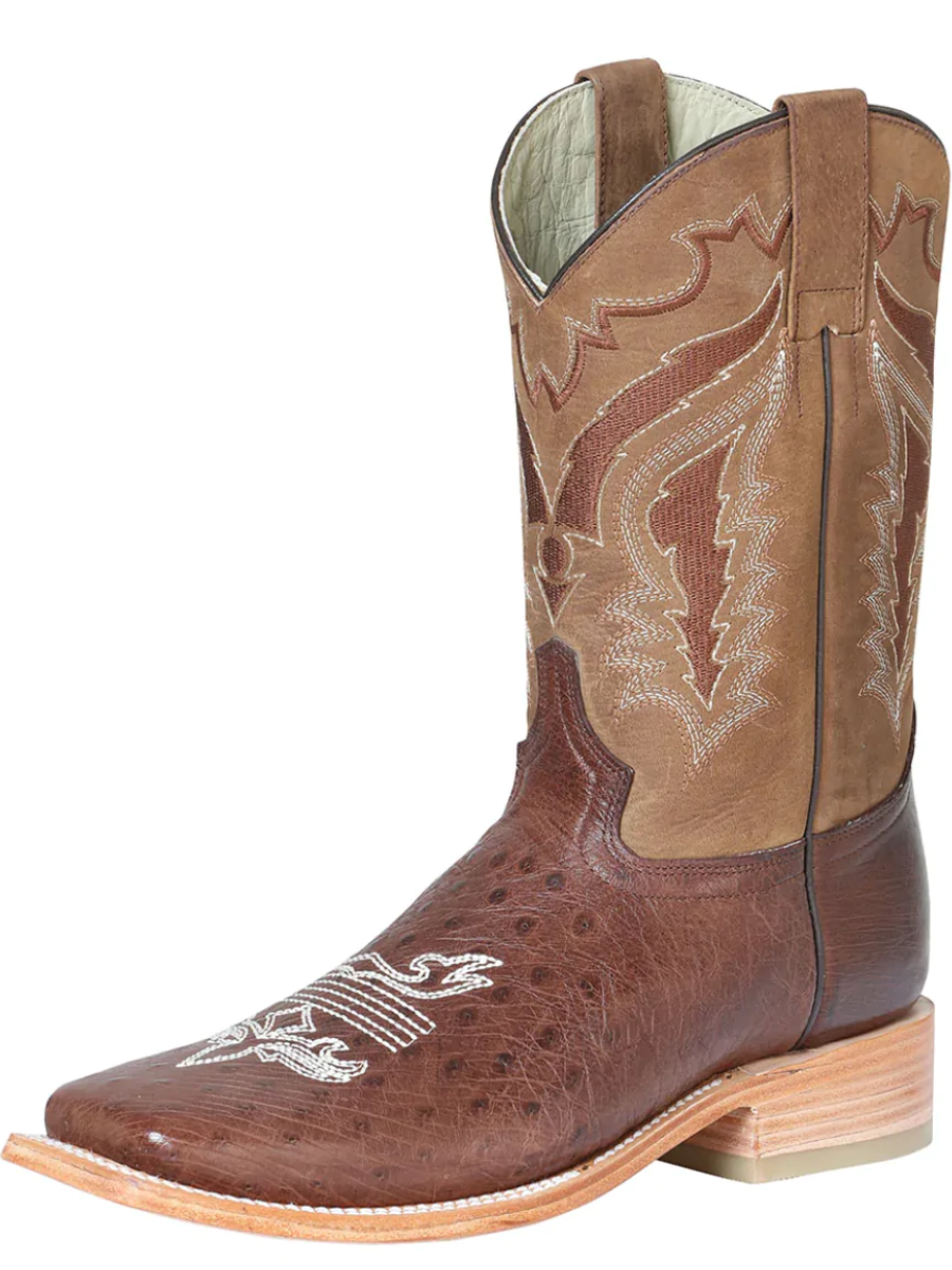 Original Ostrich Belly Exotic Rodeo Cowboy Boots for Men '100 Years' - ID: 42157