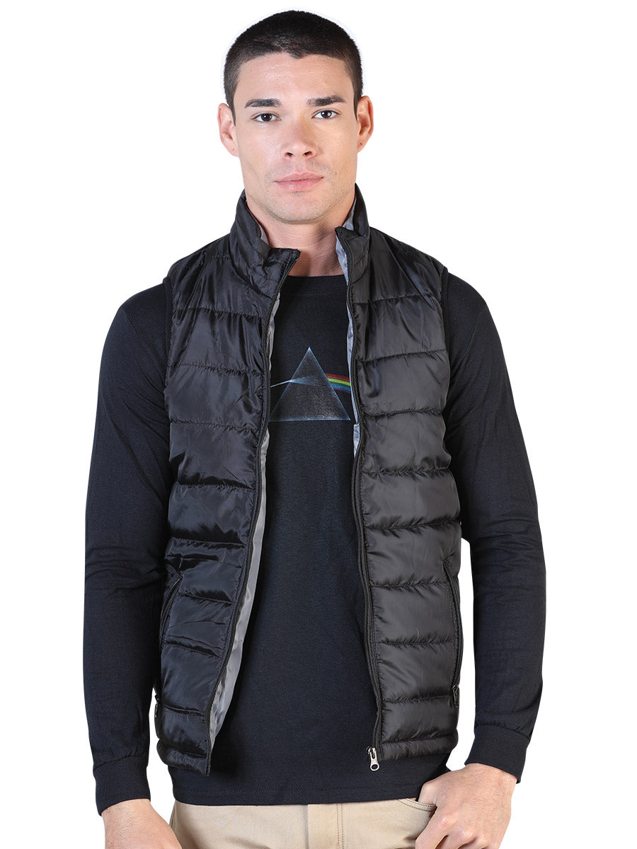 Black / Gray Ultralight Padded Vest for Men 'The Lord of the Skies' - ID: 42555