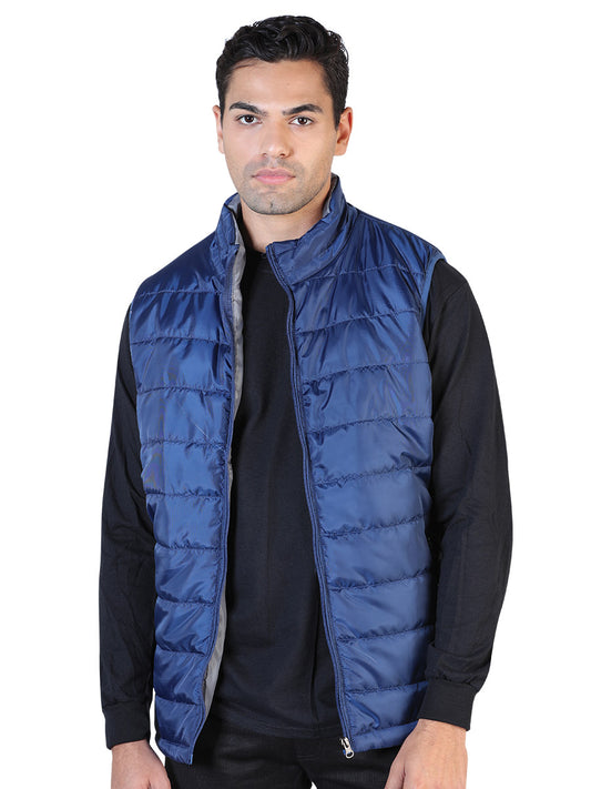 Blue / Gray Ultralight Padded Vest for Men 'The Lord of the Skies' - ID: 42558