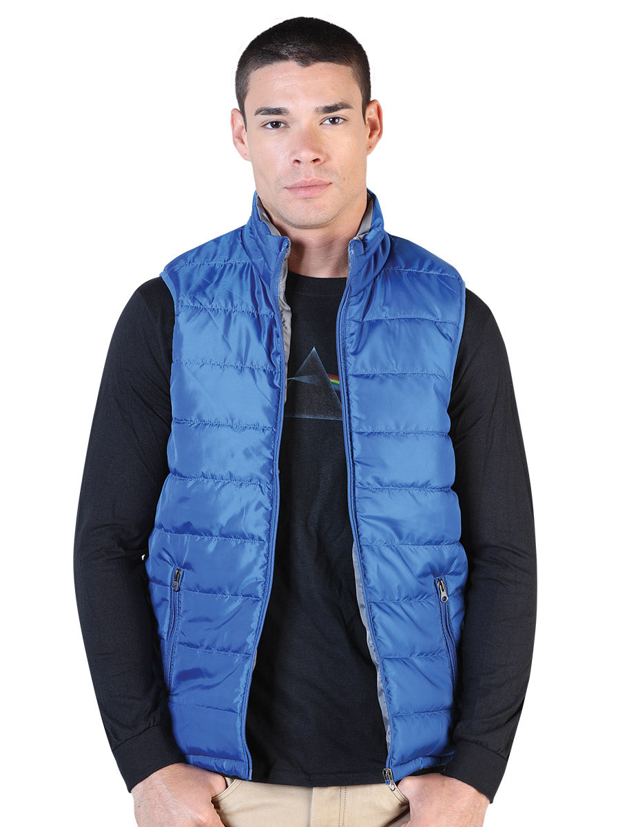 Petrol / Gray Ultralight Padded Vest for Men 'The Lord of the Skies' - ID: 42559