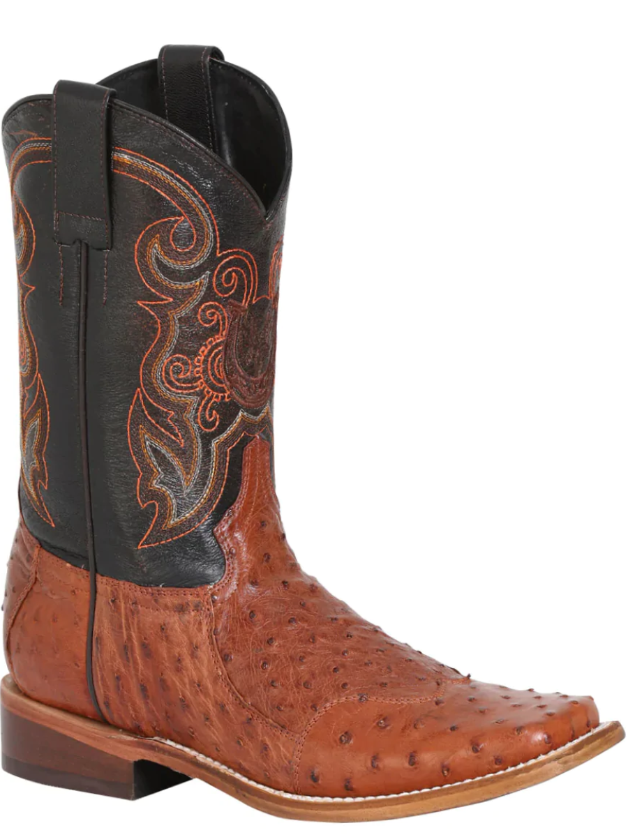 Original Ostrich Neck Exotic Rodeo Cowboy Boots for Men '100 Years' - ID: 42718